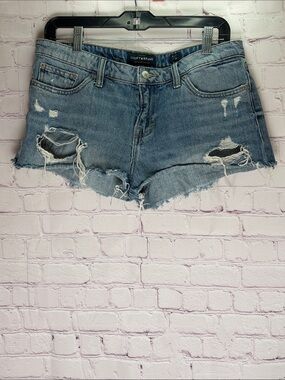 Lucky Brand Frayed Distressed Blue Denim‎ Cutoff Shorts Woman’s Size 8
